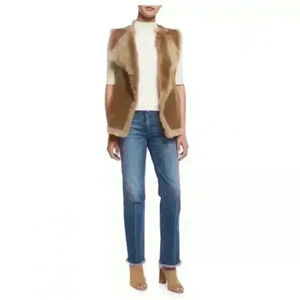 P7002 theory raw hemmed straight  legged medium wash jeans size 28